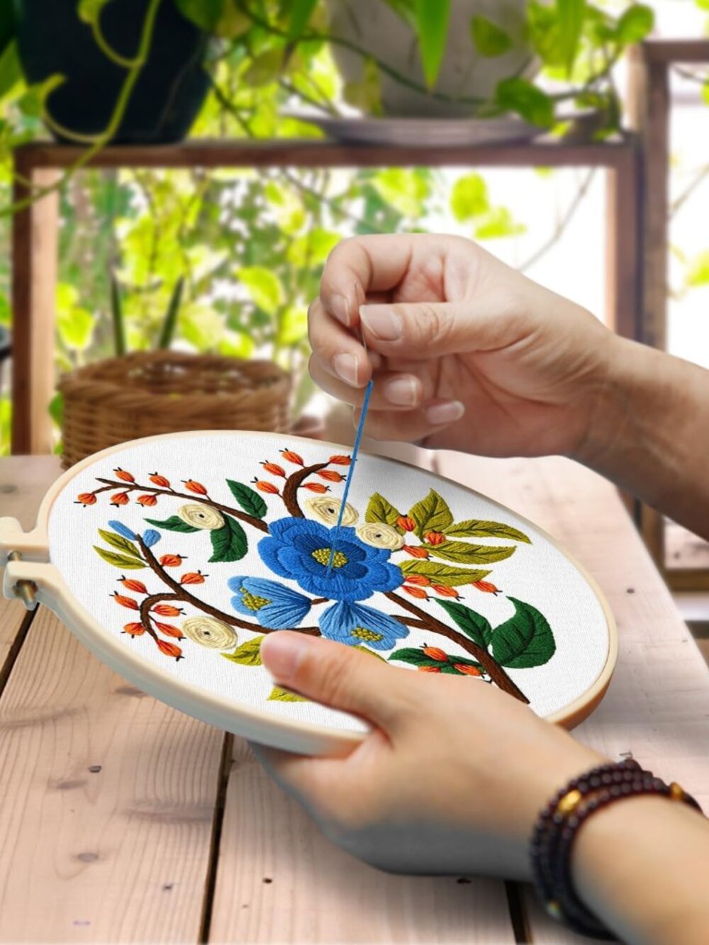 3 Sets Embroidery Kit for Adults, Floral Embroidery Practice Kit | for Beginners - Picture 4 of 7